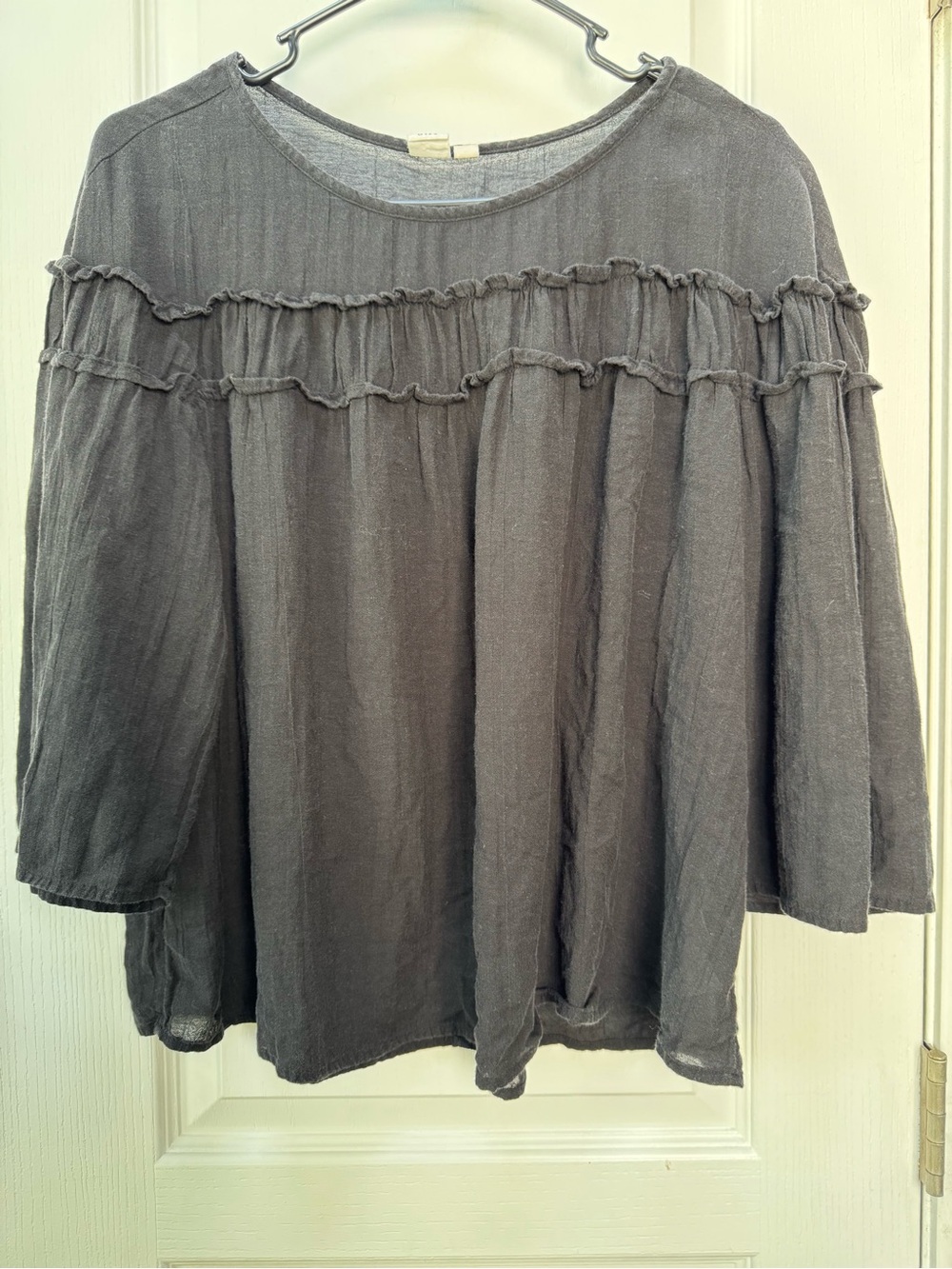 GAP Ruffle Yoke Wide Sleeve Blouse